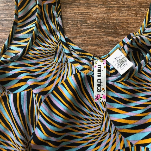 Mimi Chica Hi-Lo Tank Geometric Blouse XS - Picture 2 of 3